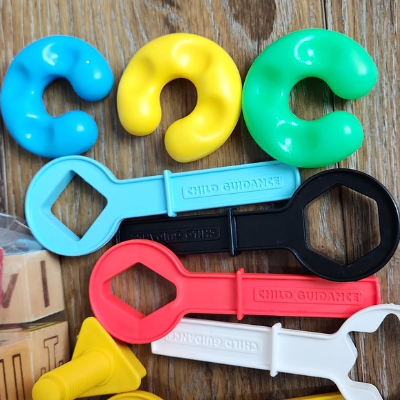 Wooden Alphabet Number Blocks Child Wrench Set Plastic Toys - Picture 3 of 7